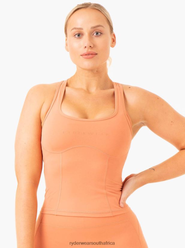 Women Ryderwear Nkd Frame Tank 2RT8VD859 Terracotta Clothing