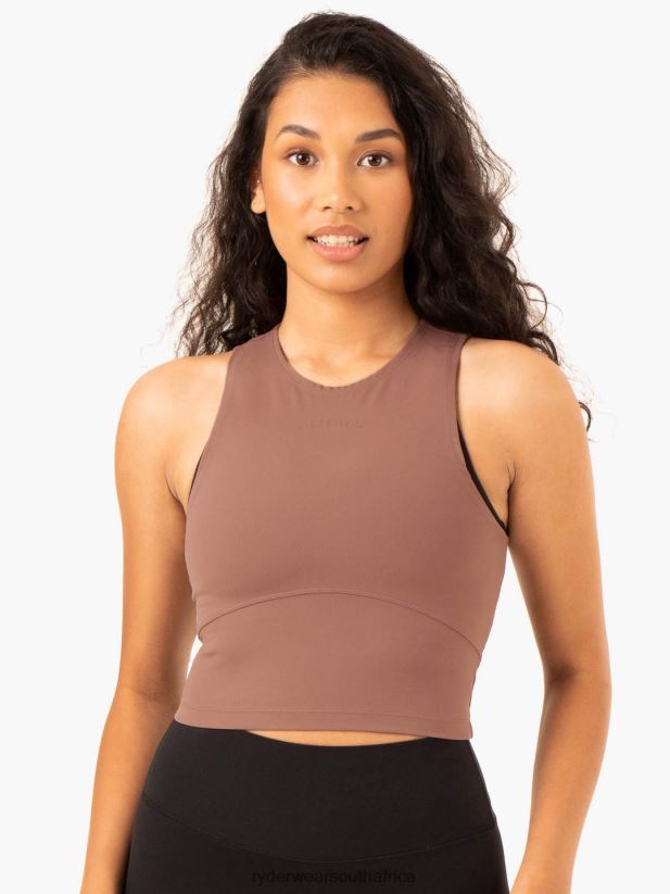 Women Ryderwear Nkd Refine Tank 2RT8VD914 Mocha Clothing