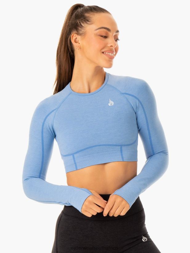 Women Ryderwear Enhance Seamless Long Sleeve Top 2RT8VD903 Blue Clothing