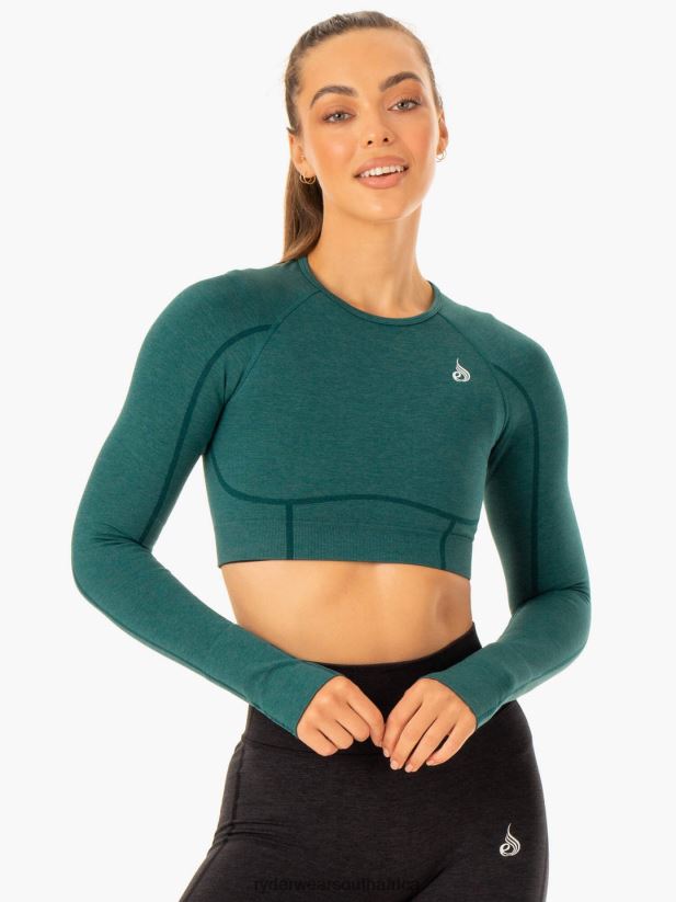 Women Ryderwear Enhance Seamless Long Sleeve Top 2RT8VD904 Teal Clothing