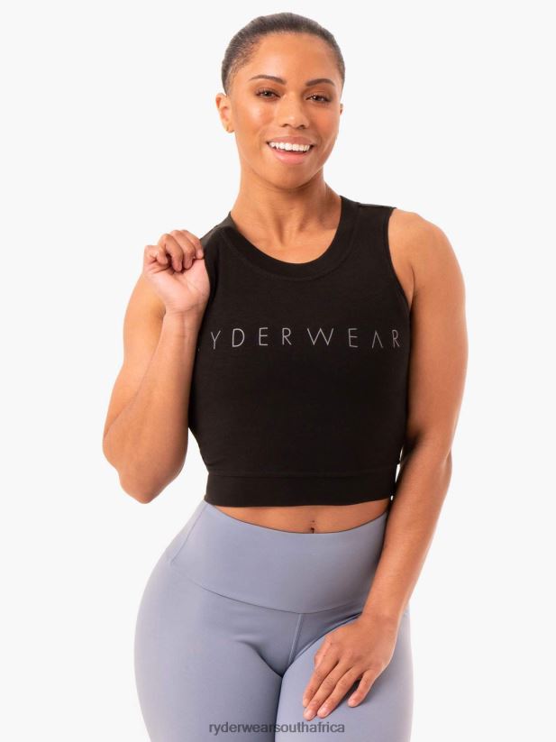 Women Ryderwear Motion Crop Top 2RT8VD1035 Black Clothing