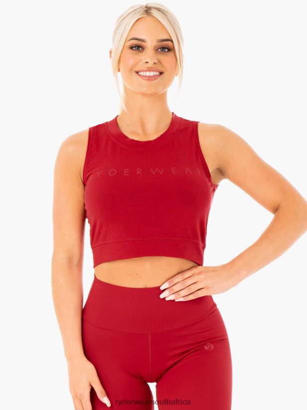 Women Ryderwear Motion Crop Top 2RT8VD1036 Red Clothing