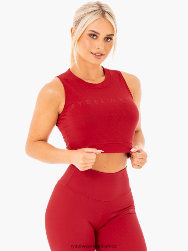 Women Ryderwear Motion Crop Top 2RT8VD1036 Red Clothing