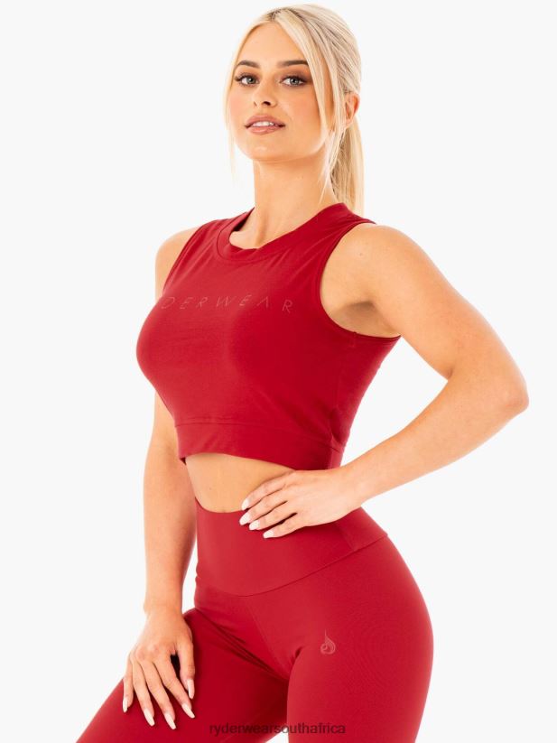 Women Ryderwear Motion Crop Top 2RT8VD1036 Red Clothing