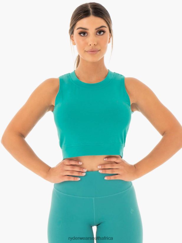 Women Ryderwear Motion Crop Top 2RT8VD1038 Teal Clothing