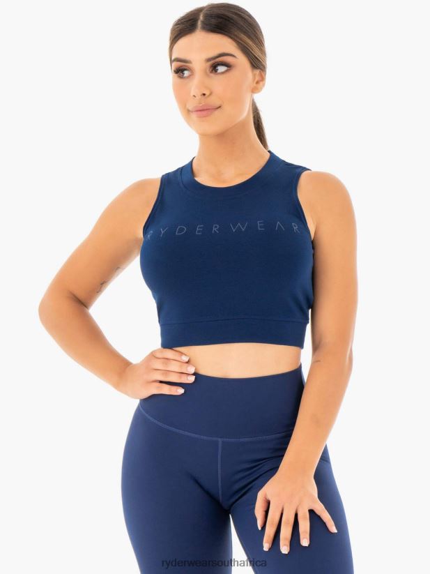 Women Ryderwear Motion Crop Top 2RT8VD1040 Navy Clothing