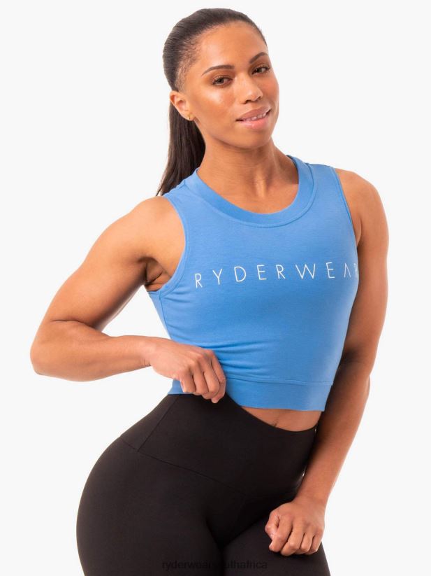 Women Ryderwear Motion Crop Top 2RT8VD957 Blue Clothing