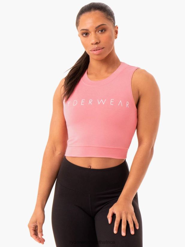 Women Ryderwear Motion Crop Top 2RT8VD958 Rose Pink Clothing