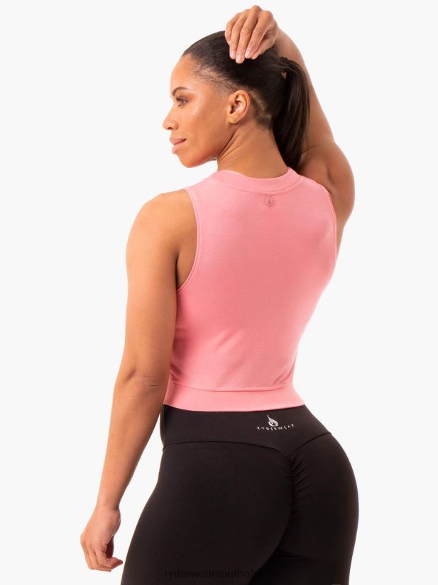 Women Ryderwear Motion Crop Top 2RT8VD958 Rose Pink Clothing