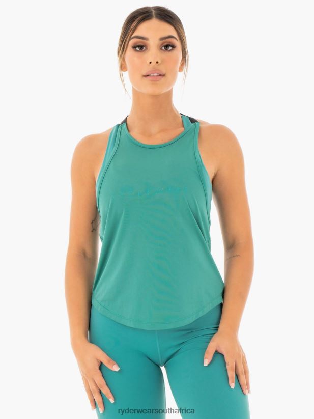 Women Ryderwear Motion Slinky T-Back 2RT8VD1071 Teal Clothing