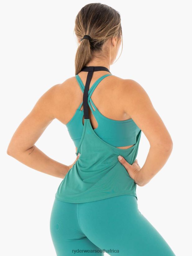 Women Ryderwear Motion Slinky T-Back 2RT8VD1071 Teal Clothing