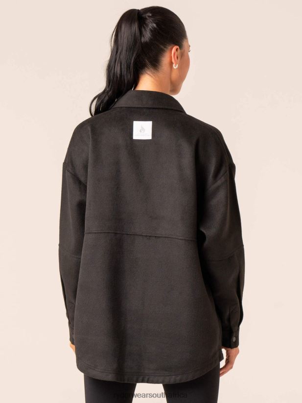 Women Ryderwear Oversized Shacket 2RT8VD785 Black Clothing