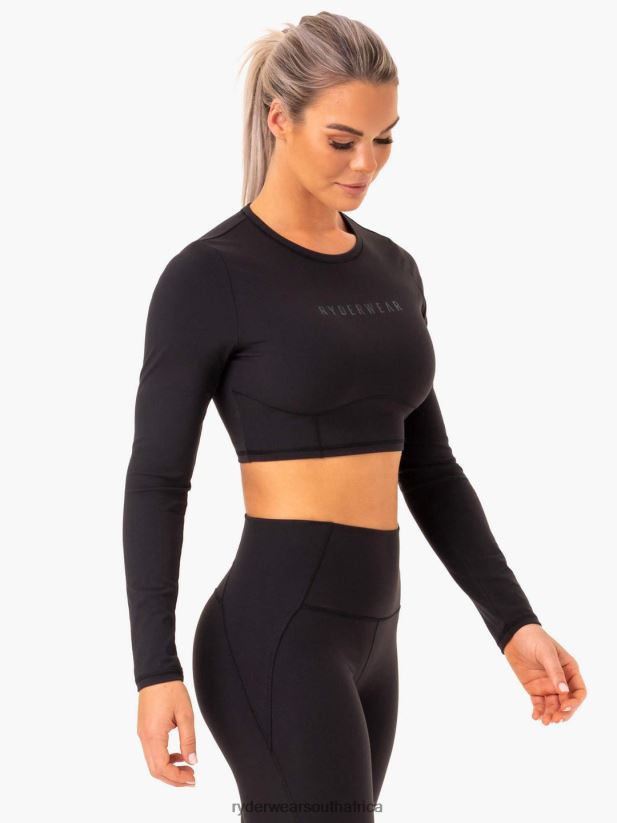 Women Ryderwear Sola Long Sleeve Top 2RT8VD1011 Black Clothing