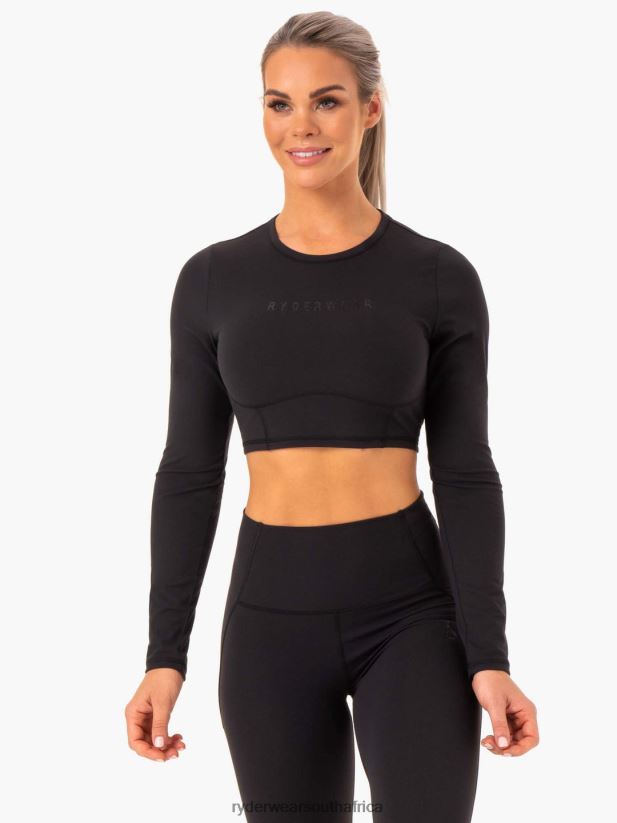 Women Ryderwear Sola Long Sleeve Top 2RT8VD1011 Black Clothing