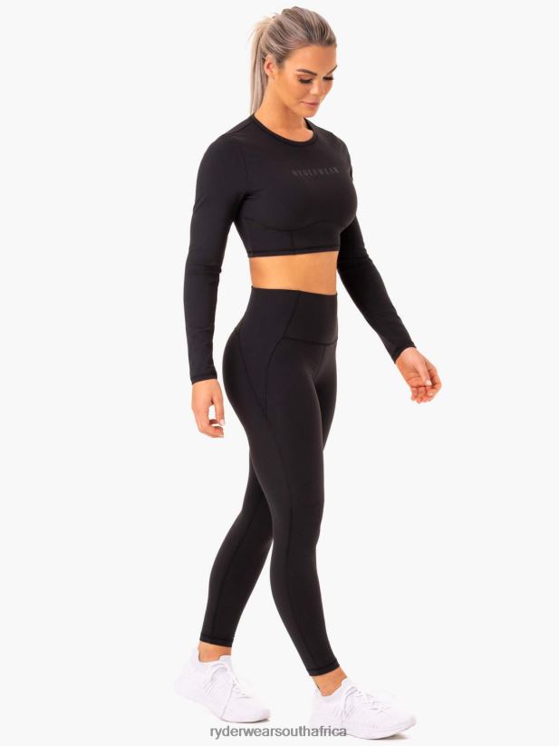 Women Ryderwear Sola Long Sleeve Top 2RT8VD1011 Black Clothing