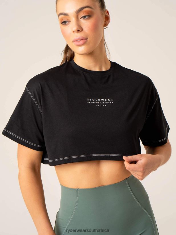 Women Ryderwear Stride Oversized Tee 2RT8VD764 Black Clothing